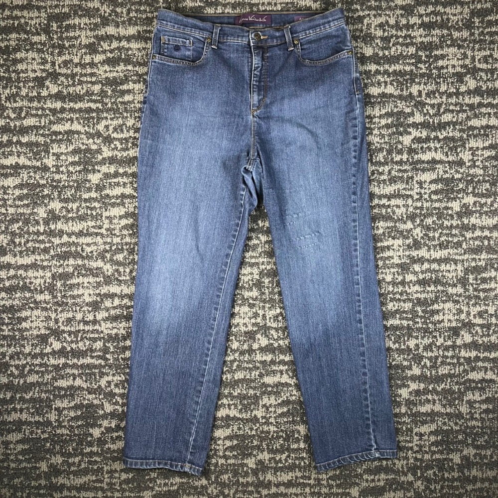 Gloria Vanderbilt Amanda Jeans Womens 12 Blue Tapered High Rise Denim Classic
